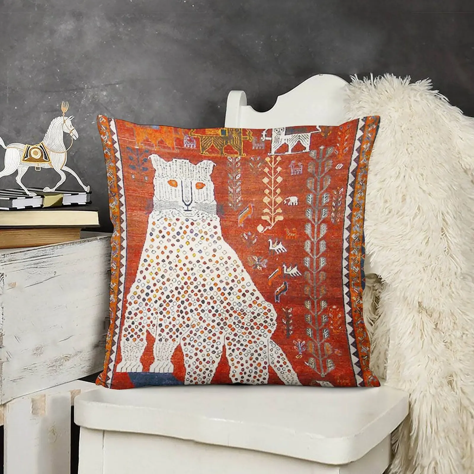Qɺshqai снежный леопард персидская искусственная Подушка с принтом роскошные