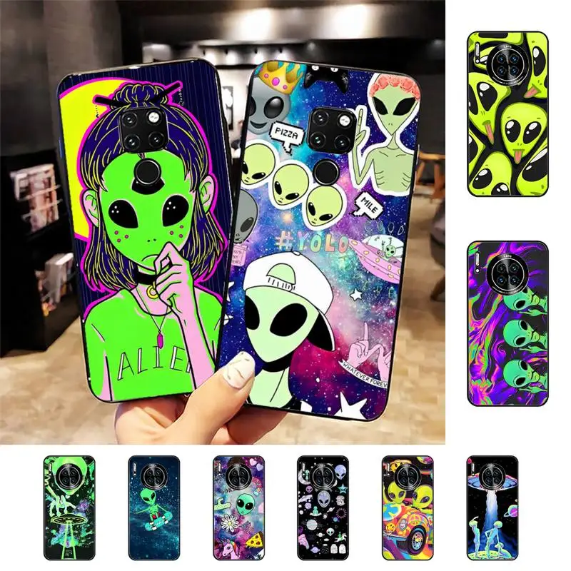 

Cartoon alien space Phone Case for Huawei Mate 20 10 9 40 30 lite pro X Nova 2 3i 7se