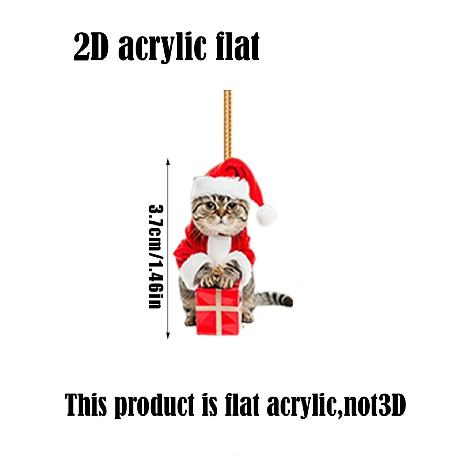 Адвент-календарь с изображением кота 2024 2D акриловый кулон без веревки
