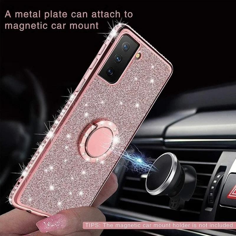 Shiny Glitter Phone Case for Xiaomi Redmi Note 10 9 S 8 Pro Max 9C Mi 11 Lite 10T Poco X3 Pro NFC Bling Stand Holder Coque Cover
