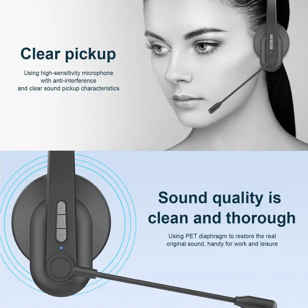 call center headset mic service headphone for cordless telephone wireless bluetooth 5 0 headsets hifi mobile phone headphones free global shipping