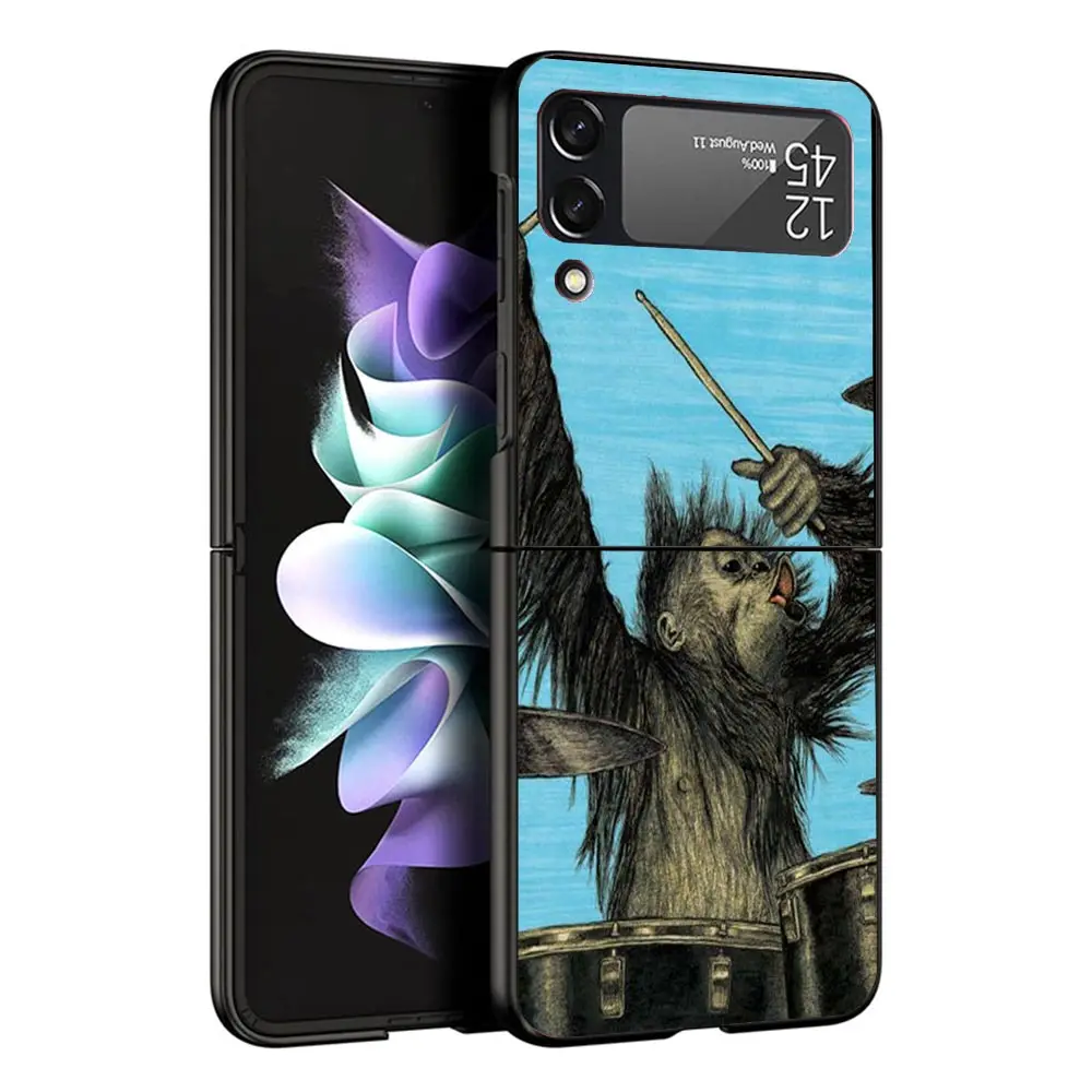 Музыкальный инструмент барабан Rock черный чехол для телефона Samsung ZFlip6 ZFlip5 ZFlip4 ZFlip3