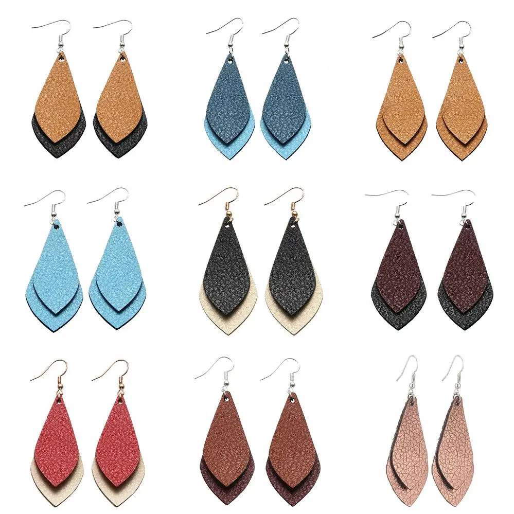 

Модные висячие серьги-капельки из искусственной кожи, украшения «сделай сам» для девушек и женщин, украшения для вечеринок, 1Yc4080