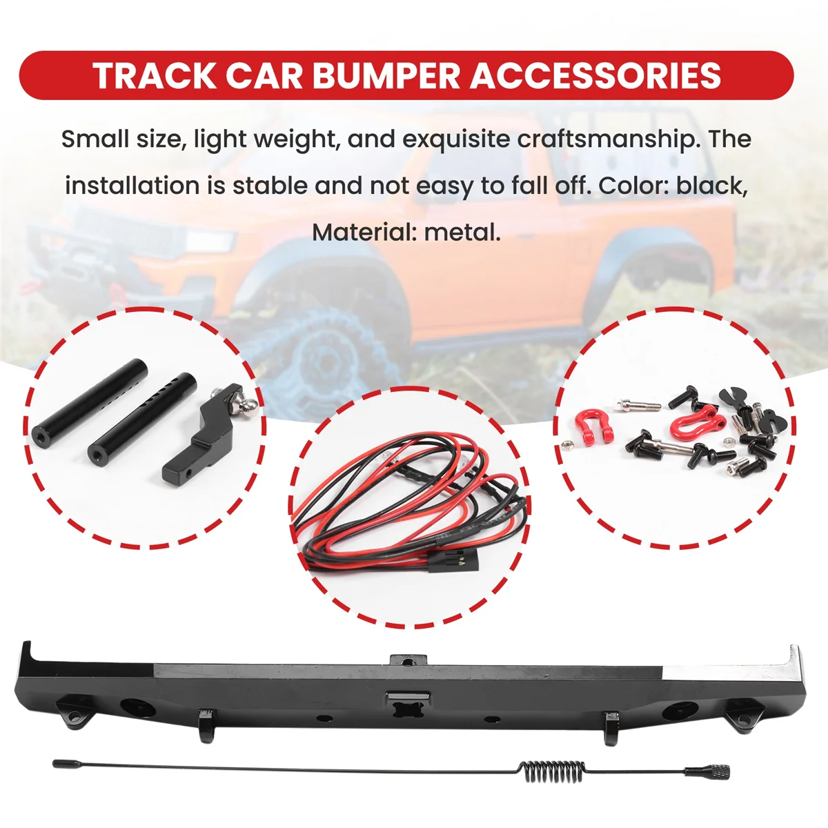 Металлический задний бампер со светодиодной подсветкой хвостовой крючок