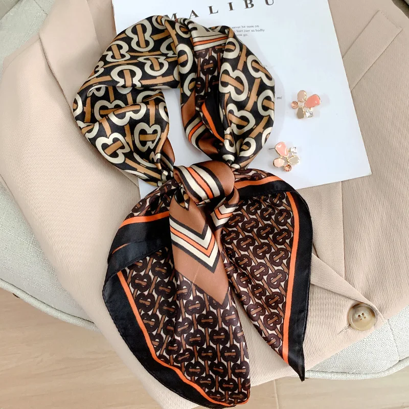 

Spring And Summer 70x70cm Fashion Temperament Square Scarf Female Silk Scarf Dual-purpose Shawl Scarf Neck Protection Sunscreen