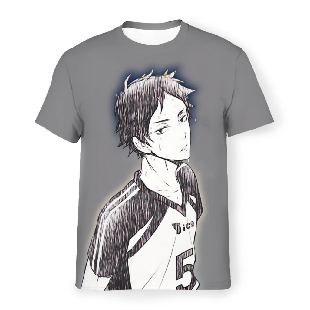 

Akaashi Style Polyester TShirt Haikyuu Comfortable New Design Thin T Shirt Short Sleeve