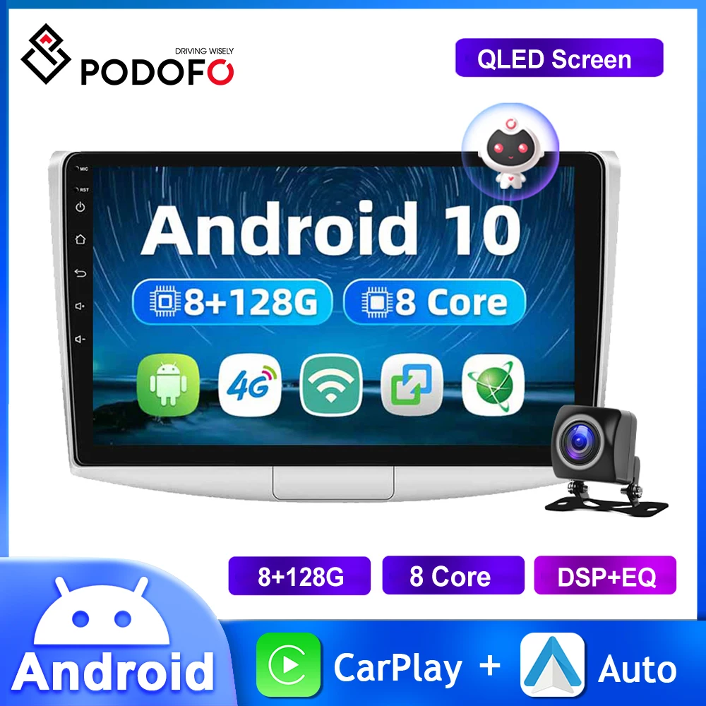 

Podofo 2Din Android Car Radio GPS Multimedia Player Carplay For Volkswage Magotan Passat CC B6 8Core DSP*36EQ AI Voice Autoradio