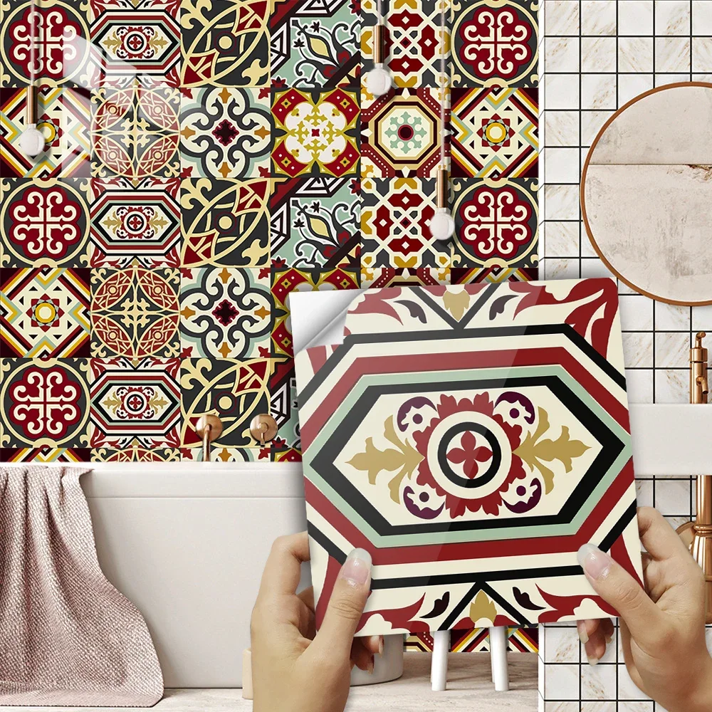 Мексиканская Цветочная плитка настенная наклейка кухонная задняя панель