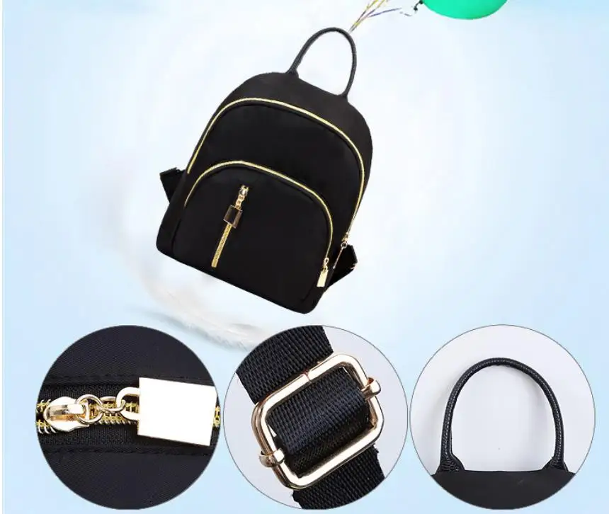 New Women's Fashion Girl School Bag Multi-function Small Backpack Cute Backpack Satchel Women Shoulder Rucksack Black images - 6