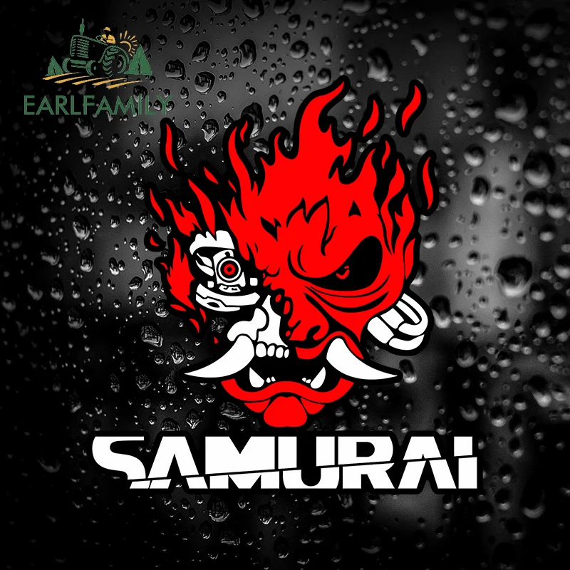 EARLFAMILY для Samurai Band, автомобильная наклейка, красный демон, фанарт, аниме, компьютерная наклейка, водонепроницаемая, устойчивая к царапинам, графическое украшение