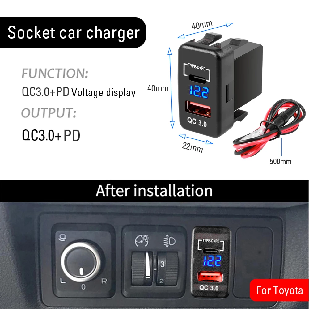 

Внешнее зарядное устройство 12 В QC3.0 PD с двумя USB-портами 33x23 мм 40x22 мм