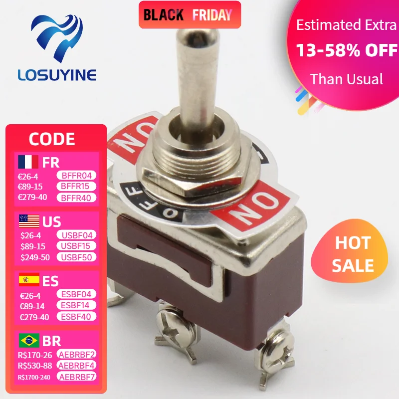 

LOSUYINE 3-винтовой тумблер E-TEN 250VAC 15А