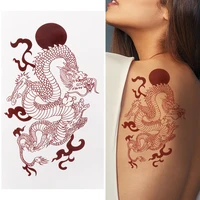 red chinese dragon temporary tattoo stickers wolf snake stickers for men women arm body art fake tattos waterproof party decals