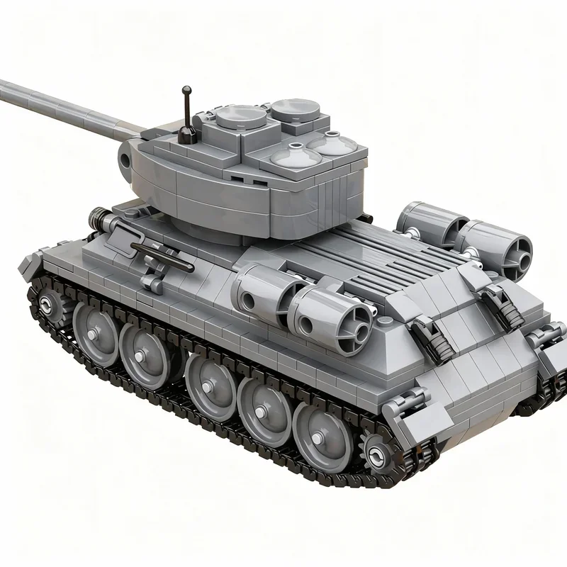 Фото 823 детали MOC Технологичная модель советского среднего танка Т-34 85 времён Второй мировой войны, конструктор для самостоятельной сборки, креативный набор для демонстрации, подарок на день рождения, домашний набор №2