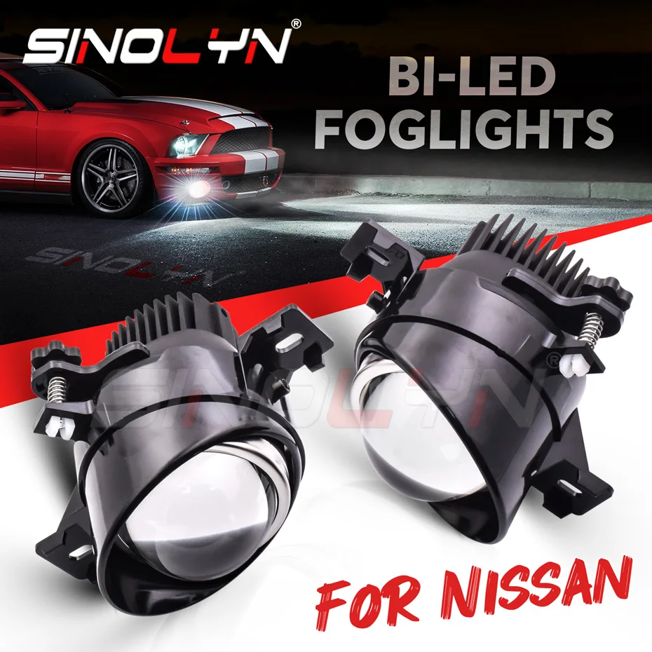 

Sinolyn LED Fog Lights PTF For Nissan Qashqai J10/Juke/X-trail/Versa/Pathfinder/Navara/Altima Bi LED Lens Working Light Tuning