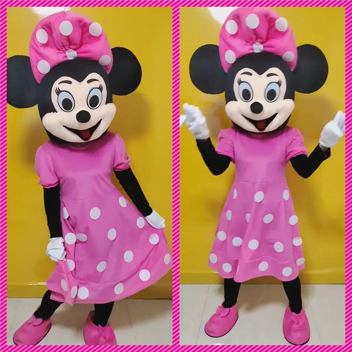 

Disney cute Minnie mascot cartoon doll cosplay costume advertising performance costume birthday party adult male and female prop