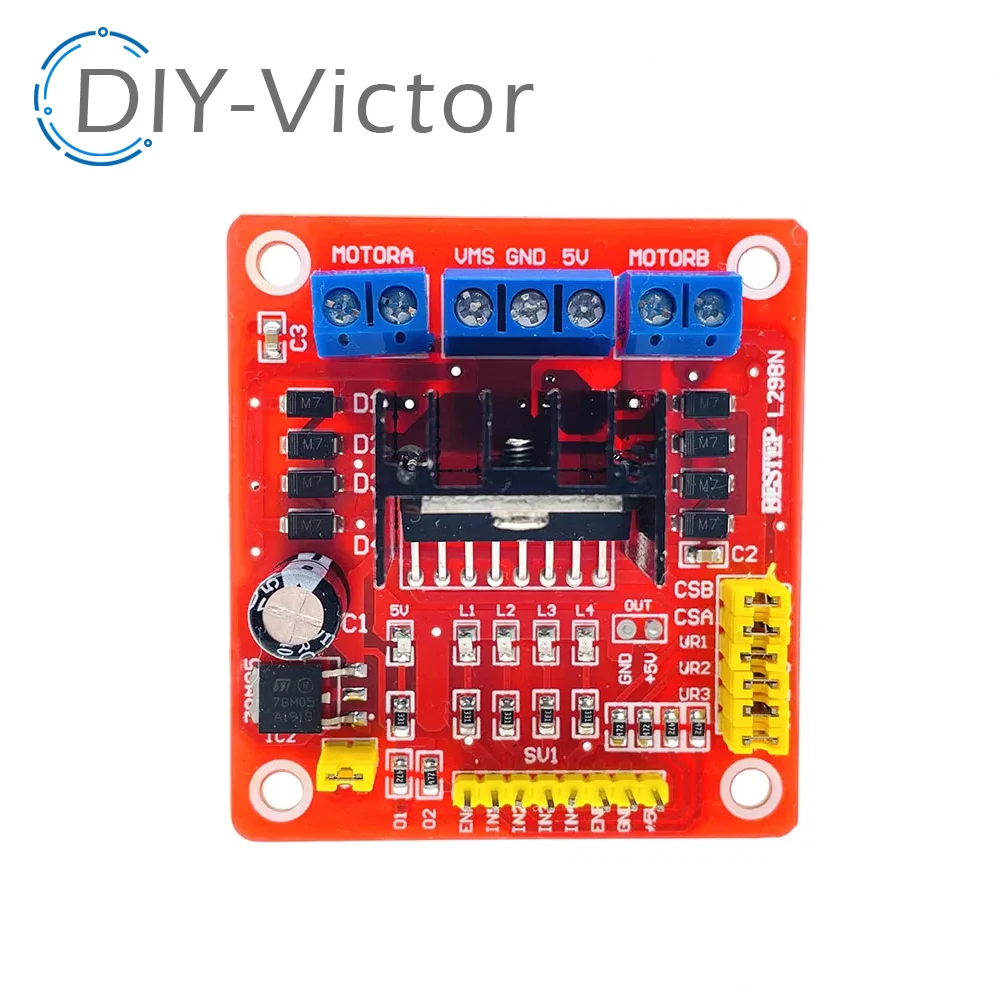 Плата контроллера двигателей L298N New Dual H Bridge DC Stepper Motor Drive для Arduino, шагового мотора, умной машины и робота