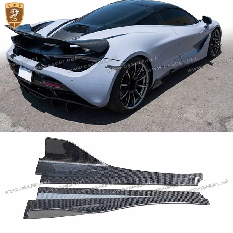 Боковые юбки из сухого углеродного волокна Vor Style BodyKit для McLaren 720s Coupe 2017-2020