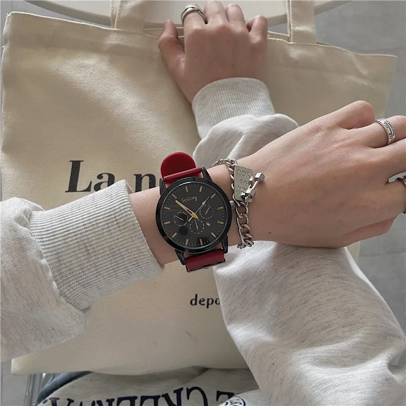 

Fashion Round Quartz Business Dial Casual Wrist Watches Leather Strap Fashionable Clock Waterproof Wristwatch for Men