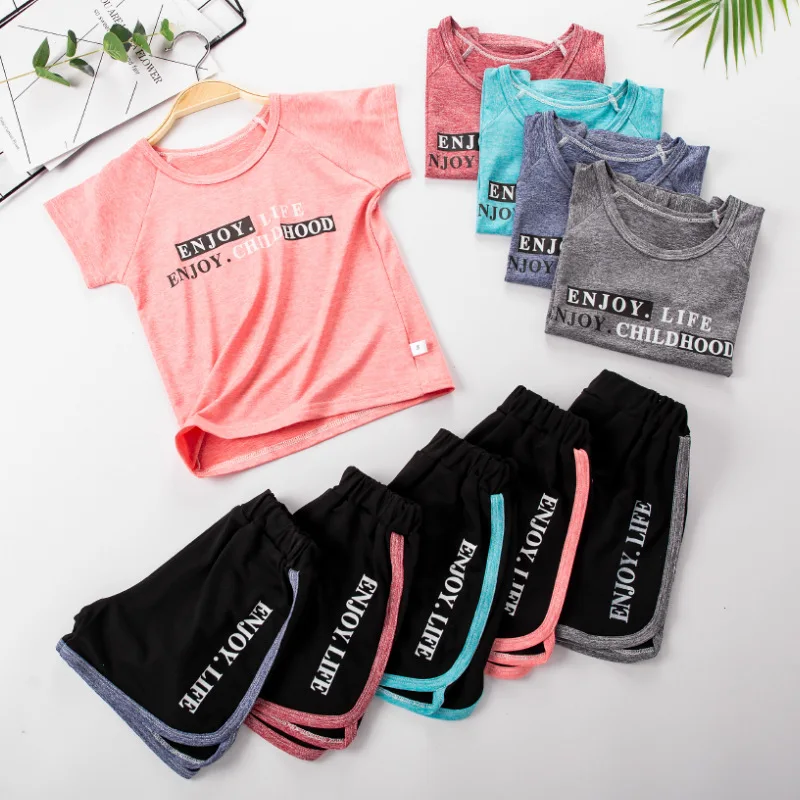 

2022 Summer Kids Clothing Sets Quick-drying Suit Boys Sports Sets Girls T Shirts And Shorts 2Pcs/set Baby Clothes