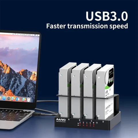 Корпус для внешнего жесткого диска MAIWO 4 Bay, Sata на USB 3,0, 2,5 и 3,5 дюйма, HDD SDD, док-станция, корпус для жесткого диска для ПК