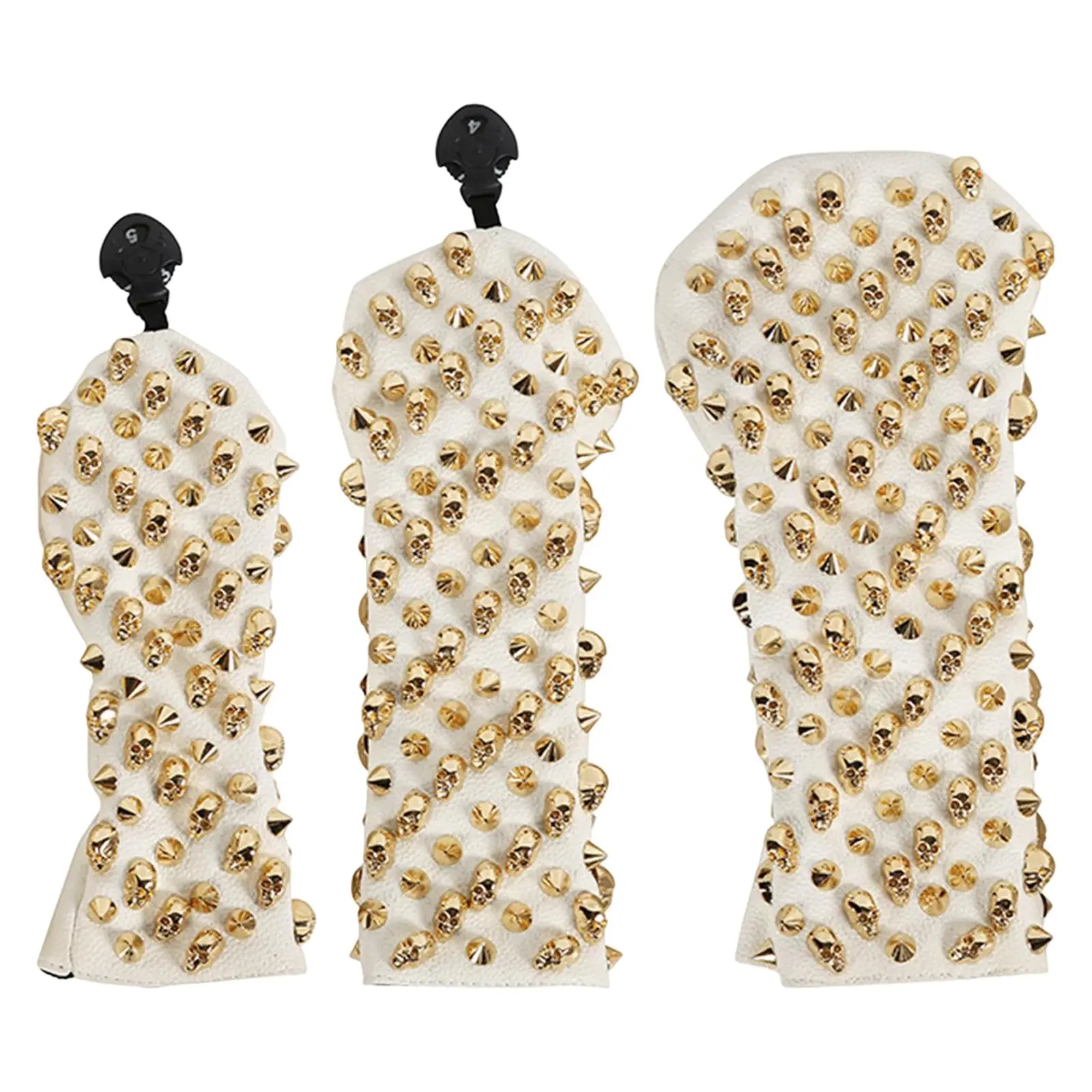 

3Pcs Golf Head Covers Golf Wood Headcover with Interchangeable Number Tag PU Men Women Waterproof Protective Sleeve Golfer Gift