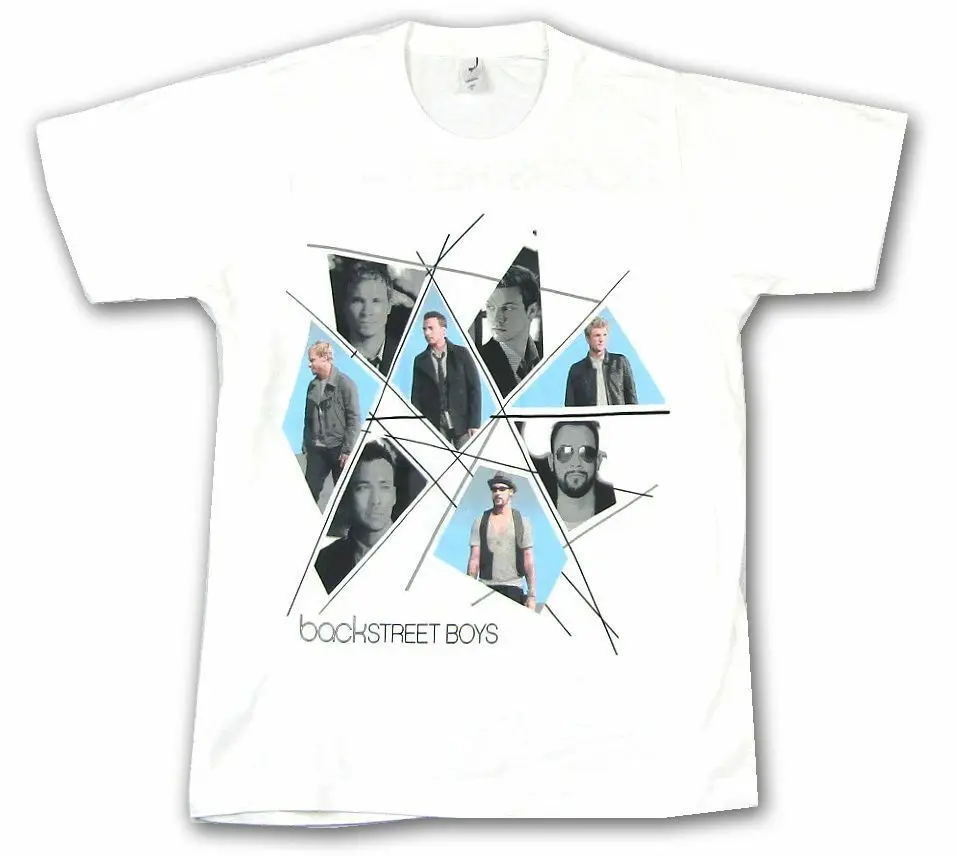 

Backstreet Boys Geometric World Tour 2008 White T Shirt New Merch NOS