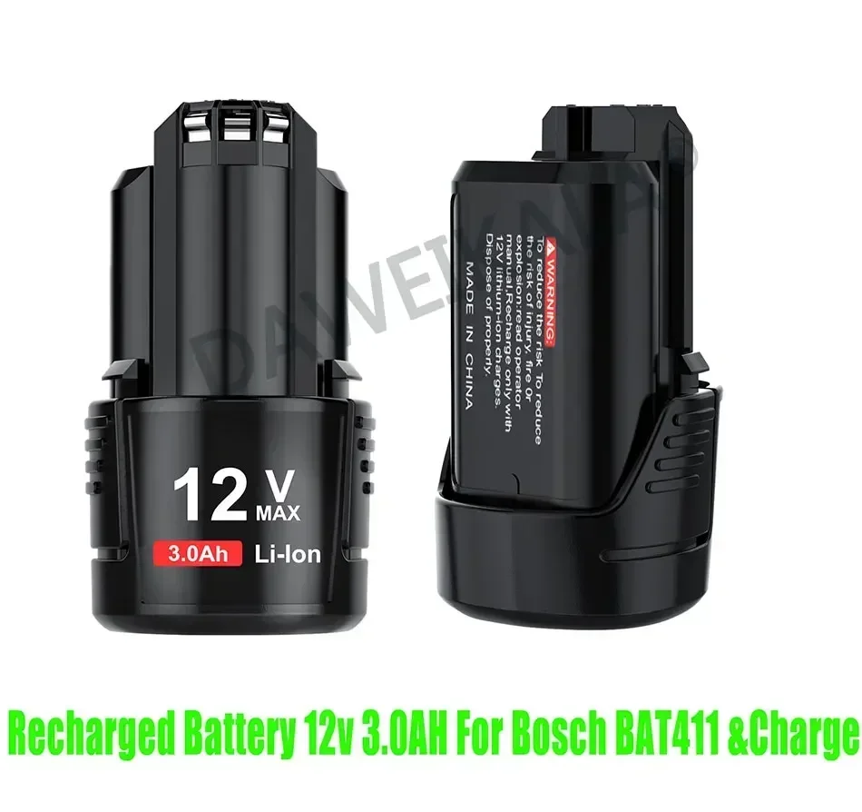 Аккумулятор Bosch 12 В 3000 мАч BAT411 для BAT412A BAT413A D-70745GOP 2607336013 2607336014 PS20-2