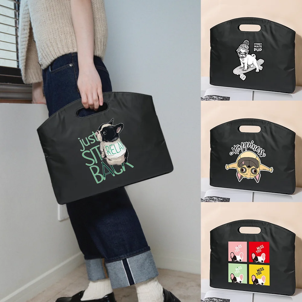 Fashion Briefcase Cute Dog Print Handbag Business Office Conference Bag Unisex Laptop Case Sleeve Organizer Document Clutches