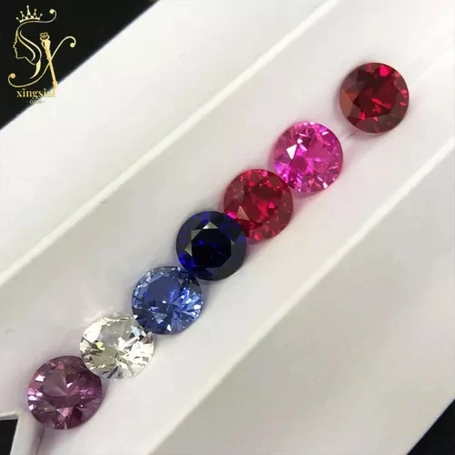 5A красный синий корунд белый цвет круглая огранка свободный драгоценный камень
