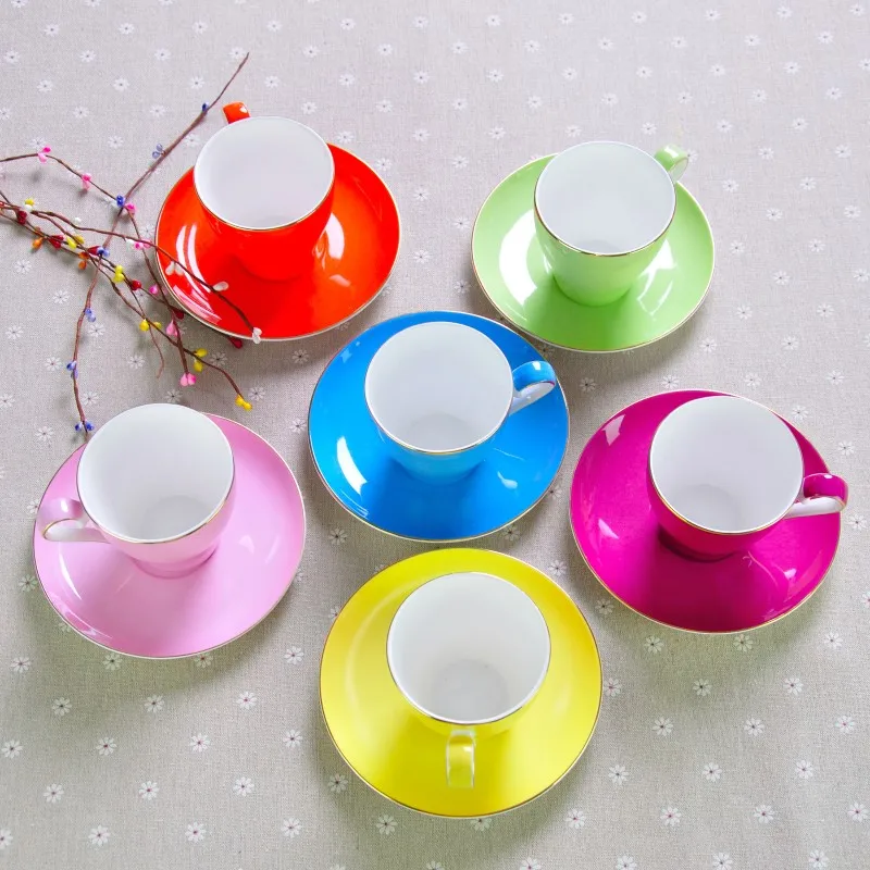 220 мл набор красочных кофейных чашек и блюдец из костяного фарфора термос Nespresso