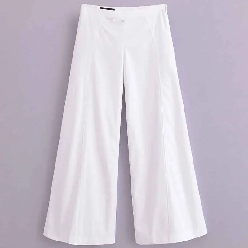 Брюки TRAF женские с широкими штанинами модные мешковатые штаны со средней талией