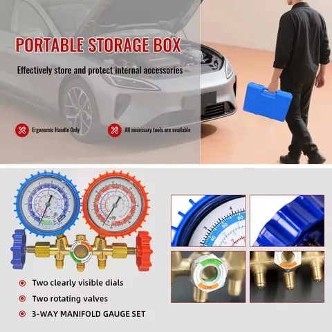 Профессиональный набор манометров 3-х ходовой