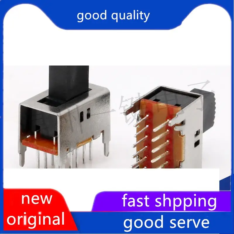 

10 шт., оригинальный новый вертикальный переключатель (4P2T), 12 контактов, 2-скоростной, 15*9,6