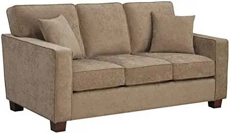 

3 Seater Sofa with 2 Pillows and Coffee Finished Legs, Navy