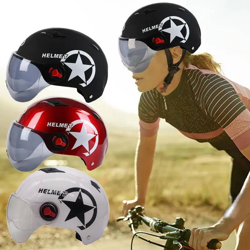 

Motorcycle Helmets Half Face Motorcycle Helmets with Sun Visor Lightweight Motorcycle Street Bike Scooters Helmets for Adult