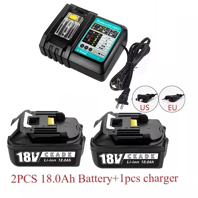Аккумуляторная батарея с зарядным устройством, Makita de BL1840, BL1850, BL1830, BL1860, BL1860B, LXT4 18 в 18 Ач, литий-ионная батарея