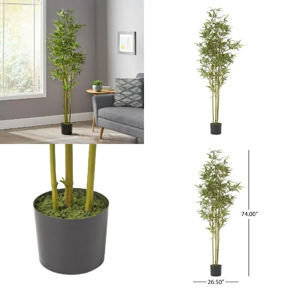 

Unique 6`x2` Artificial Green Bamboo Tabletop Plant – Perfect Home Décor for Any Room