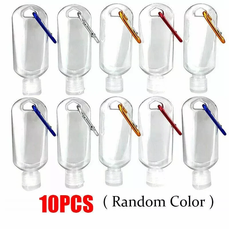 

10PC 50Ml Portable Hand Sanitizers Bottles Press Bottles Liquid/Gel Soap Dispensers Hanging Inverted Bottle For Travel