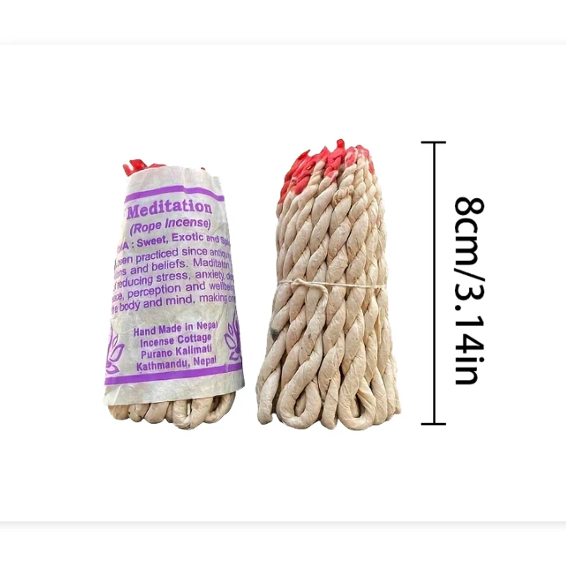 Фото Травяная веревка ручной работы из сандалового дерева, натуральный непальский традиционный ароматный храм из агарового дерева, домашняя линия йоги, благовония, облегчение духа №5