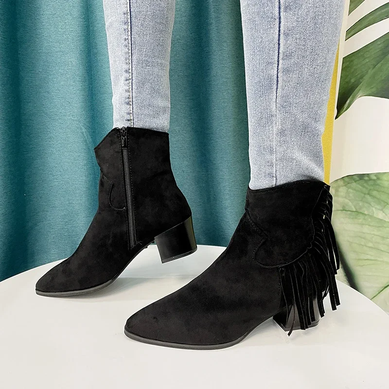 Женские ботинки челси в ковбойском стиле короткие элегантные западном с