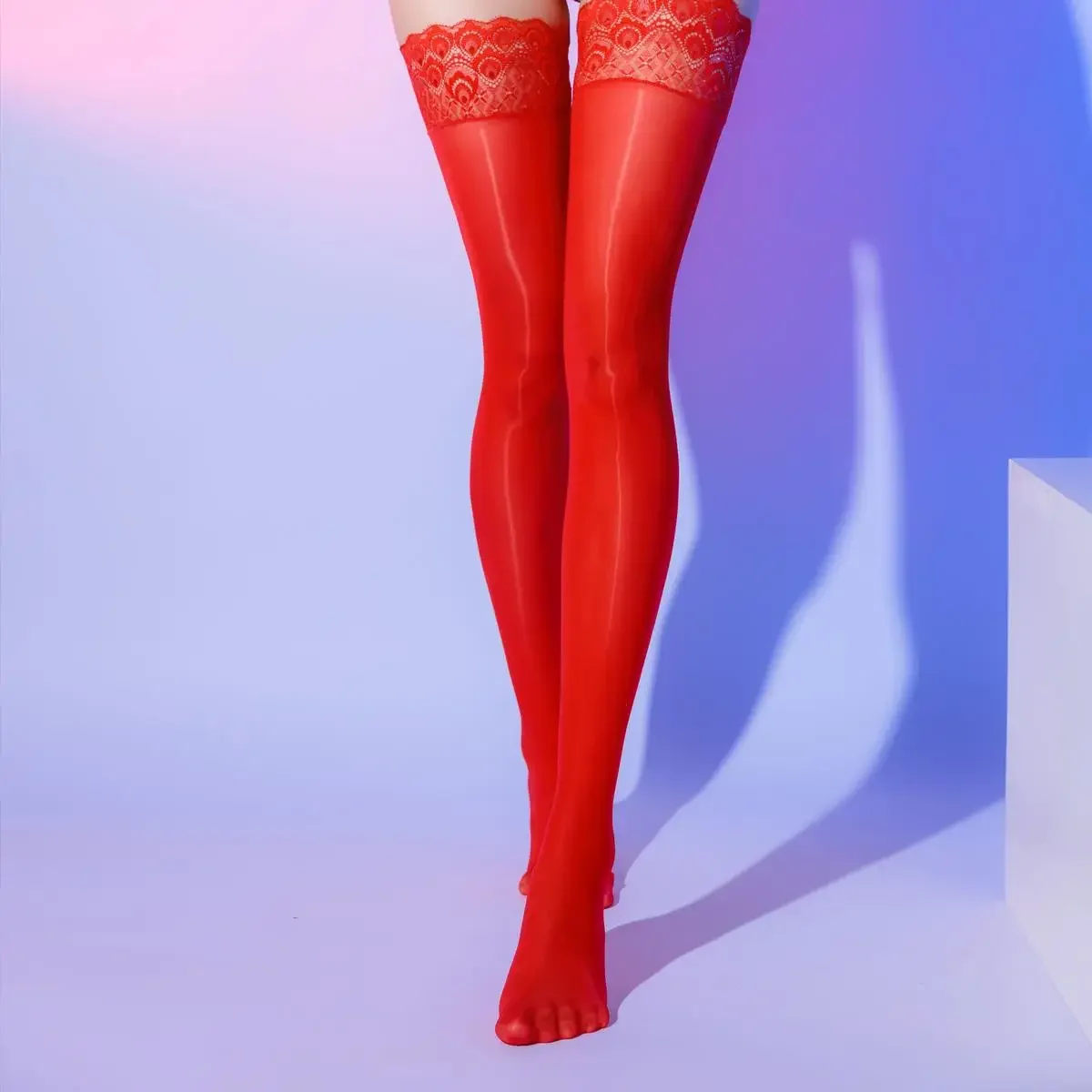 5D ультратонкие чулки длиной до колена пингвинное масло сексуальные черные