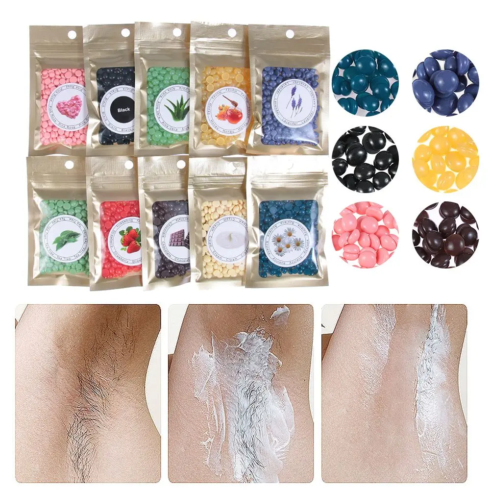 

Beauty Unisex Multi-flavor No Strop Hot Film Wax Film Hard Wax Beans Hair Removal Pellet Body Depilatory Wax