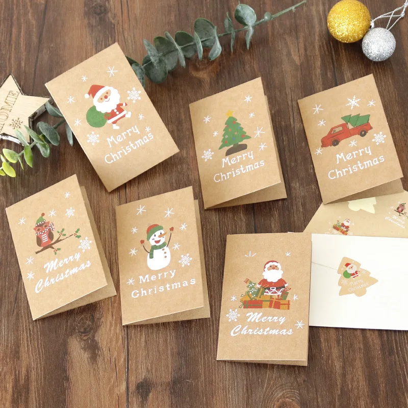 

Merry Christmas Thank you Kraft Paper Tags Xmas tree Hanging Label Navidad new year Party Gift Card Decorations for Home