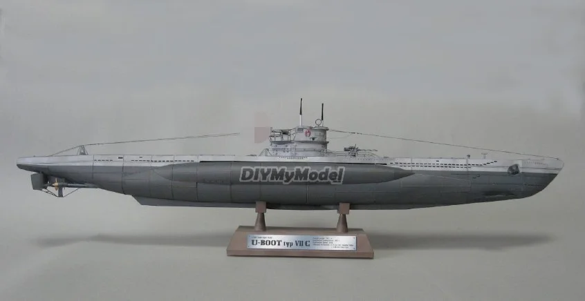 

DIYMyModeI U-boat, Germany_ type_ VII_ C submarine DIY Handcraft Paper Model Kit HandmadeToy Puzzles Gift Movie prop