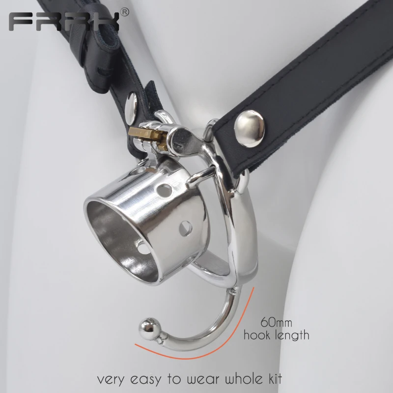 

FRRK Small Penis Rings Stainless Steel Male Chastity Cage Sexual Wellness Bondage Cock Belt Lock Devices BDSM Sex Toys For Men