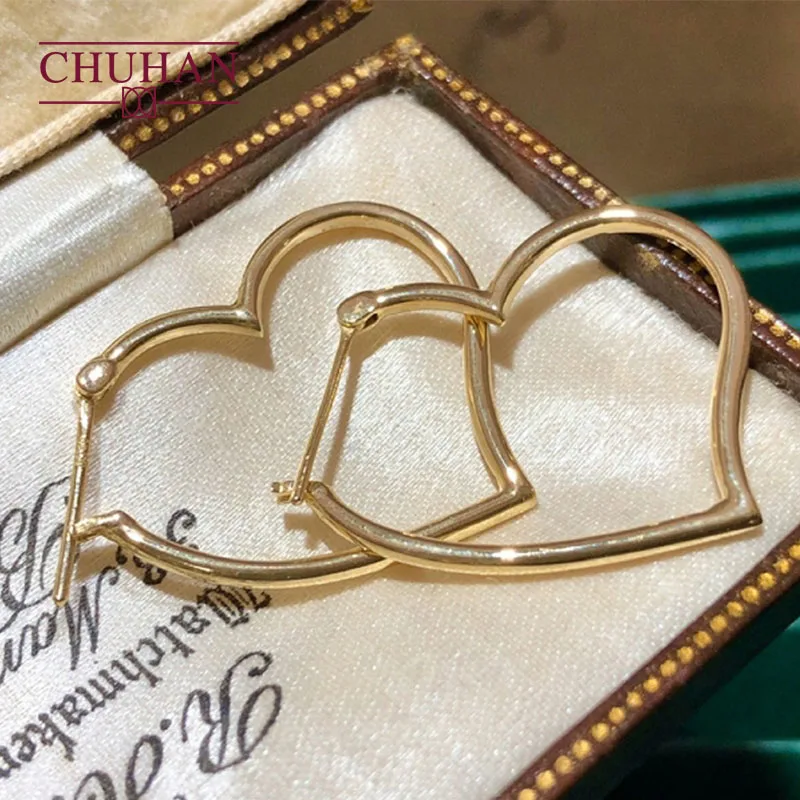

Real 18k gold heart-shaped earring
