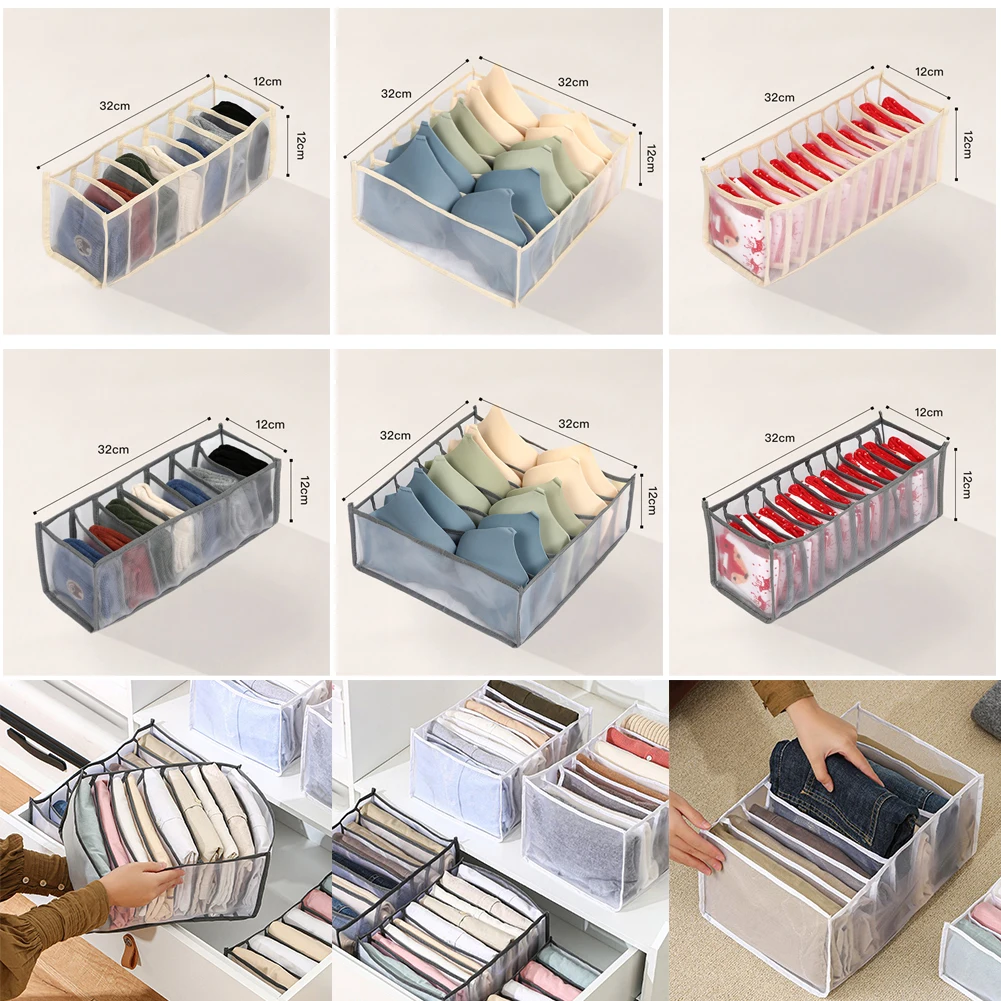 

Split Storage Box Clothes Sorting Storage Bag Wardrobe Drawer Compartment Storage Box Drawer Organizer Mesh Divider Boxes