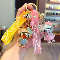creative cartoon colorful hello kitty keychain pendant acrylic doll hello kitty key chain car bag gift