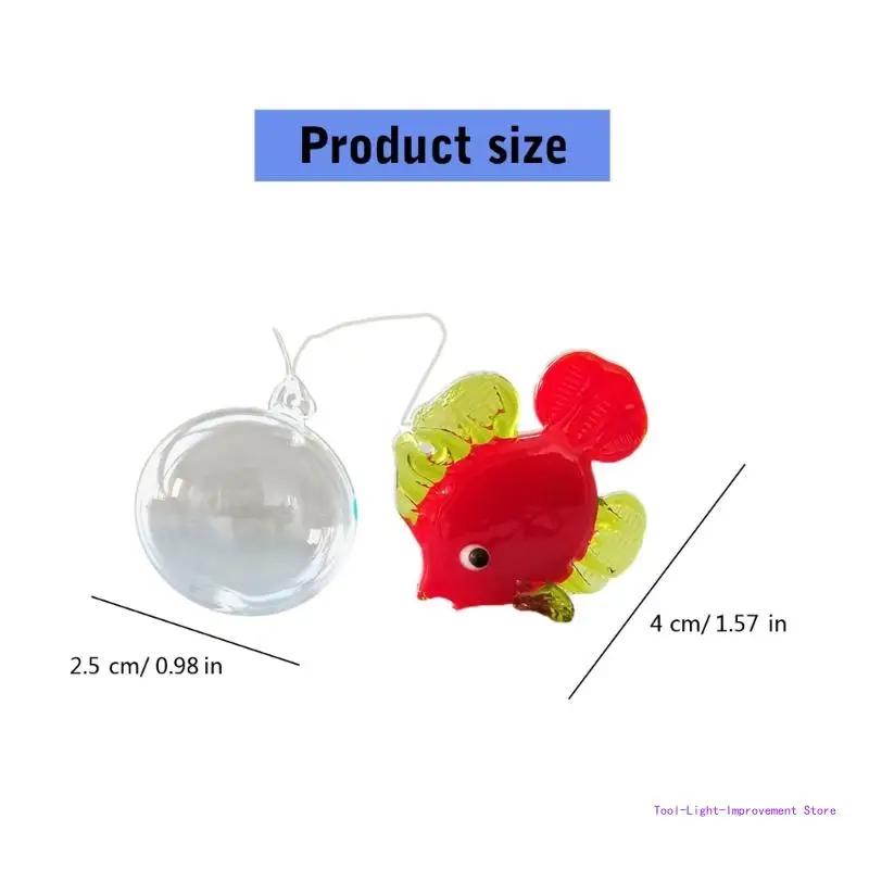 C63E (6 шт.) разноцветные стеклянные плавающие рыбные декоры аквариумные поплавки